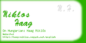 miklos haag business card