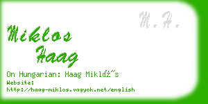 miklos haag business card